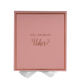 Will You Be My Usher? Proposal Box Pink w/ White Bow -  Border