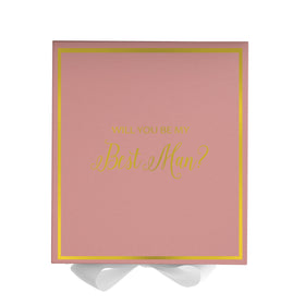 Will You Be My Best man? Proposal Box Pink w/ White Bow -  Border