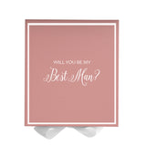 Will You Be My Best man? Proposal Box Pink w/ White Bow -  Border