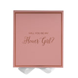 Will You Be My Flower Girl? Proposal Box Pink w/ White Bow -  Border