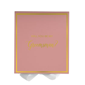 Will You Be My groomswoman? Proposal Box Pink w/ White Bow -  Border