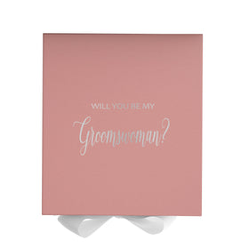 Will You Be My groomswoman? Proposal Box Pink w/ White Bow - No Border