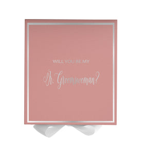 Will You Be My Jr Groomswoman? Proposal Box Pink w/ White Bow -  Border