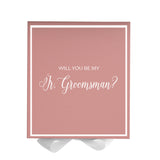 Will You Be My jr groomsman? Proposal Box Pink w/ White Bow -  Border