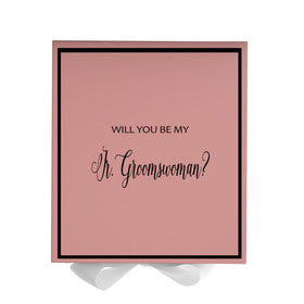 Will You Be My Jr Groomswoman? Proposal Box Pink w/ White Bow -  Border