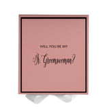 Will You Be My Jr Groomswoman? Proposal Box Pink w/ White Bow -  Border