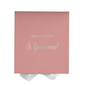 Will You Be My Jr Groomswoman? Proposal Box Pink w/ White Bow - No Border