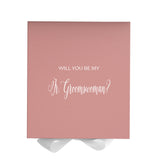 Will You Be My Jr Groomswoman? Proposal Box Pink w/ White Bow - No Border