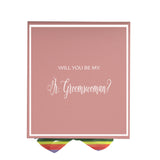 Will You Be My Jr Groomswoman? Proposal Box pink -  Border - Rainbow Ribbon