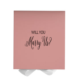 Will You Marry Us?? Proposal Box Pink w/ White Bow - No Border