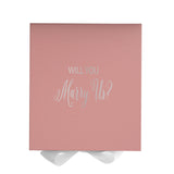 Will You Marry Us?? Proposal Box Pink w/ White Bow - No Border