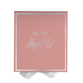 Will You Marry Us?? Proposal Box Pink w/ White Bow -  Border