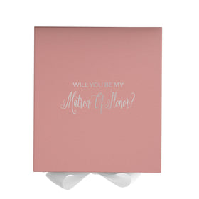 Will You Be My Matron of Honor? Proposal Box Pink w/ White Bow - No Border