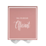 Will You Be our Officiant? Proposal Box Pink w/ White Bow -  Border