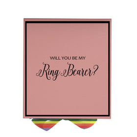 Will You Be My Ring Bearer? Proposal Box pink -  Border - Rainbow Ribbon
