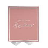 Will You Be My Ring Bearer? Proposal Box Pink w/ White Bow -  Border