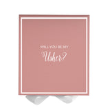 Will You Be My Usher? Proposal Box Pink w/ White Bow -  Border