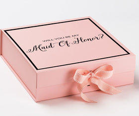 Will You Be My maid of honor? Proposal Box Pink -  Border