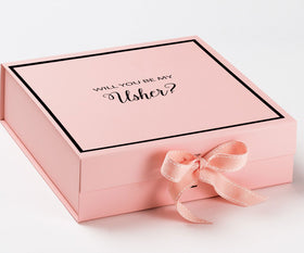 Will You Be My Usher? Proposal Box Pink -  Border