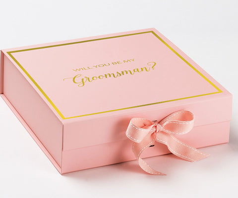 Will You Be My groomswoman? Proposal Box Pink -  Border