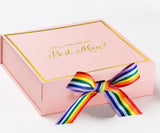 Will You Be My Best man? Proposal Box pink -  Border - Rainbow Ribbon