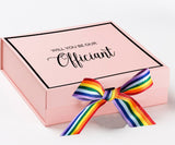 Will You Be our Officiant? Proposal Box pink -  Border - Rainbow Ribbon