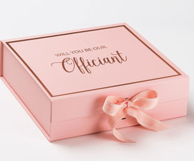 Will You Be our Officiant? Proposal Box Pink -  Border