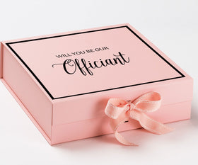 Will You Be our Officiant? Proposal Box Pink -  Border