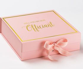 Will You Be our Officiant? Proposal Box Pink -  Border