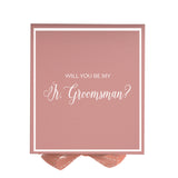 Will You Be My jr groomsman? Proposal Box Pink -  Border