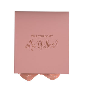 Will You Be My Man of Honor? Proposal Box Pink - No Border