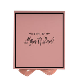 Will You Be My Matron of Honor? Proposal Box Pink -  Border