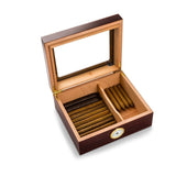 Personalized Humidor - Glass Top - Mahogany