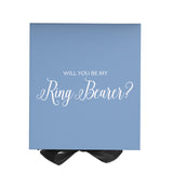 Will You Be My Ring Bearer? Proposal Box Light Blue w/ Black Bow- No Border