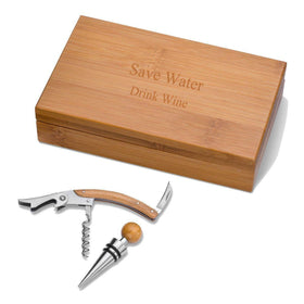 Personalized Bamboo Wine Kit