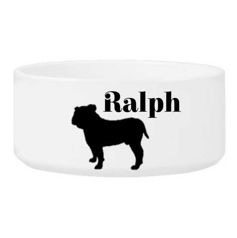 Personalized Man's Best Friend Silhouette Small Dog Bowl