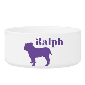 Personalized Man's Best Friend Silhouette Small Dog Bowl