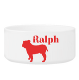 Personalized Man's Best Friend Silhouette Large Dog Bowl