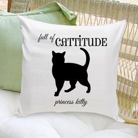 Personalized Throw Pillow - Cat Silhouette - Gifts for Cat Lovers
