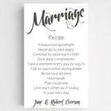 Personalized Marriage Recipe Canvas Print