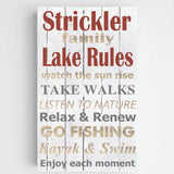 Personalized Lake House Rules Canvas Print