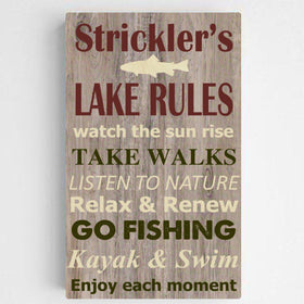 Personalized Lake House Rules Canvas Print