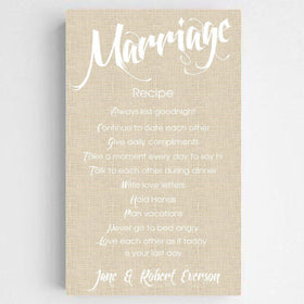Personalized Marriage Recipe Canvas Print