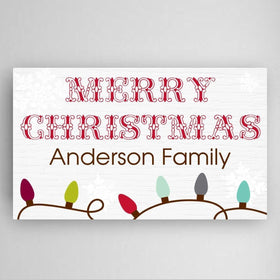 Personalized Christmas Lights Canvas Sign