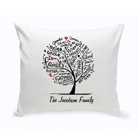 Personalized Family Roots Throw Pillow