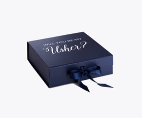 Will You Be My Usher? Proposal Box Navy - No Border