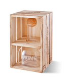 Personalized Wine Decanter in Wood Crate with set of 2 Stemless Wine Glasses