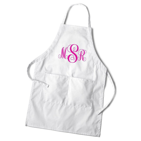 Monogrammed Women's White Apron