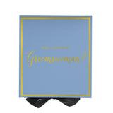 Will You Be My groomswoman? Proposal Box Light Blue w/ Black Bow-  Border