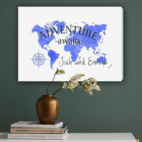 18"x 24" Adventure Awaits Colorful Canvas